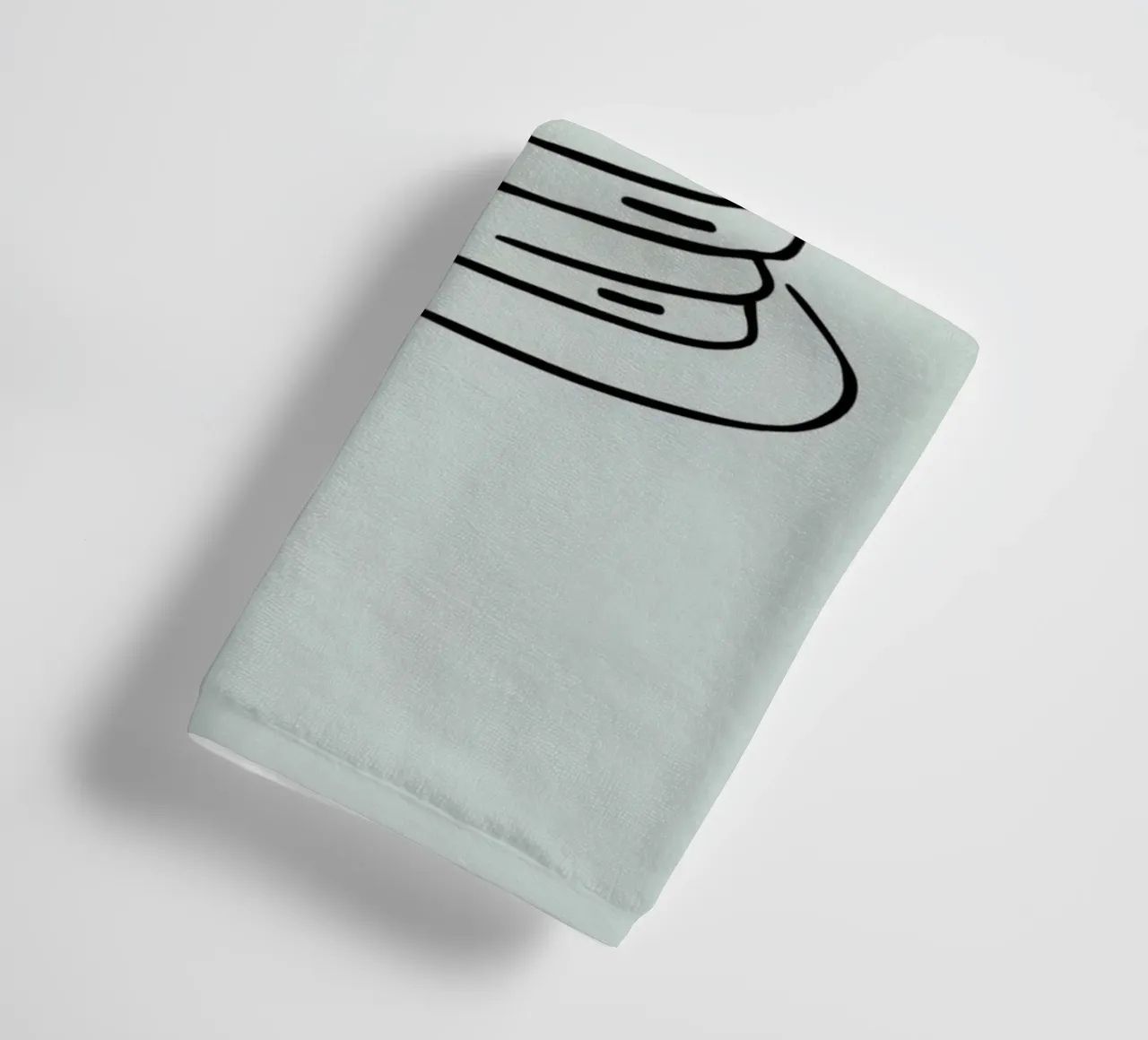 Stacked pancakes with syrup dripping on a green background towel by DesignDoodle