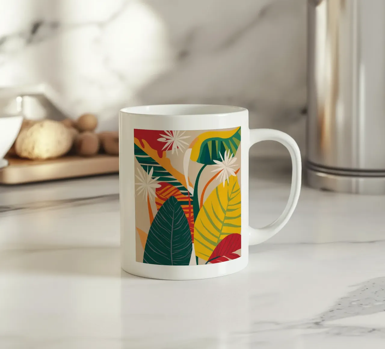 Astrazione tropicale verdeggiante tazza in ceramica da Bring Haven