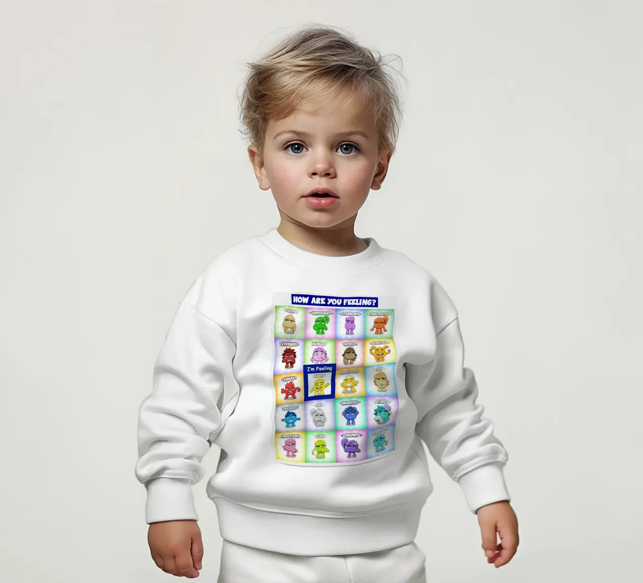 Grafico dei sentimenti a calamita per bambini felpa neonato da Monikaprint