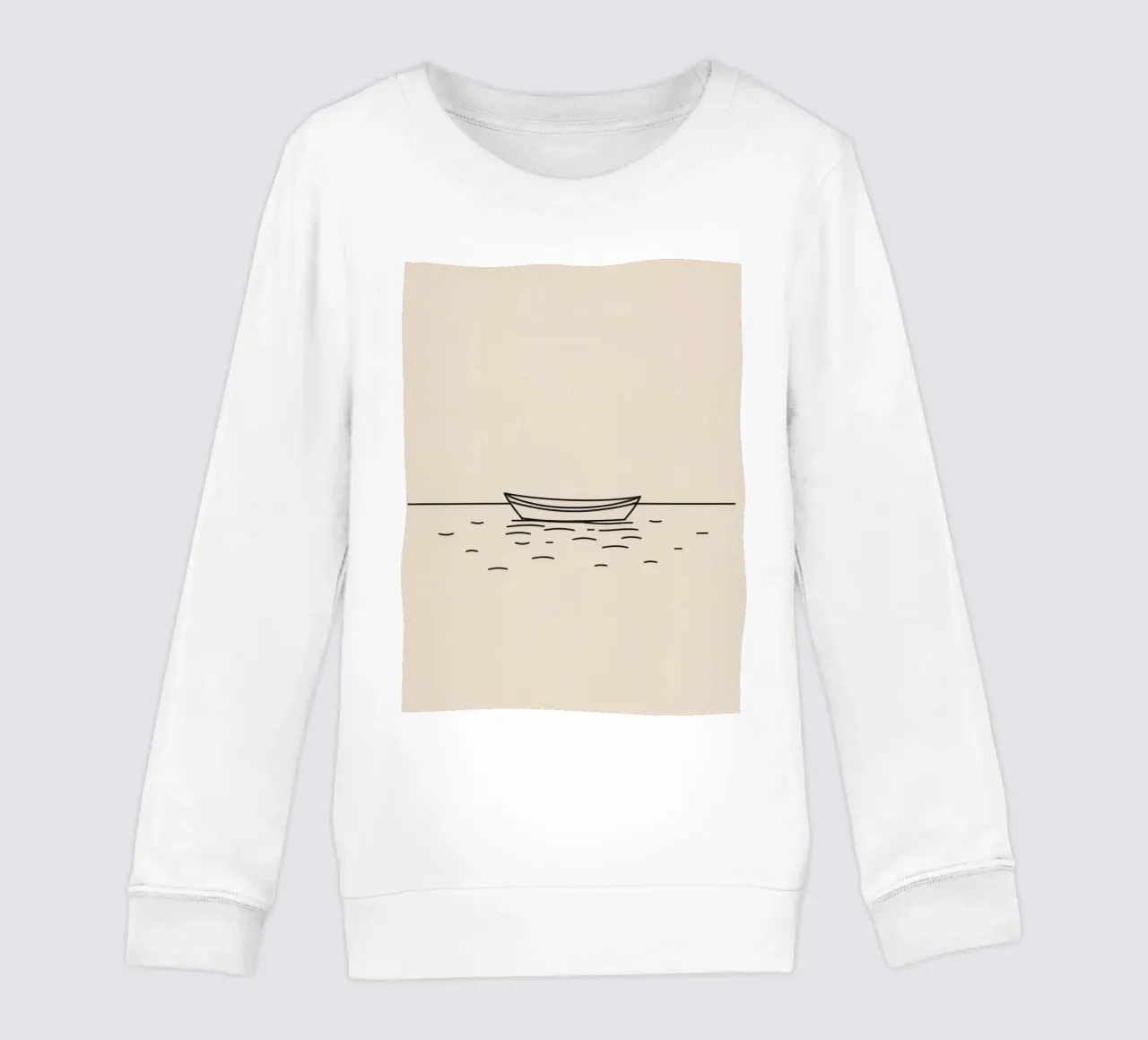 Una semplice barca che galleggia tranquillamente su acque calme all'alba felpa bambino da DesignDoodle