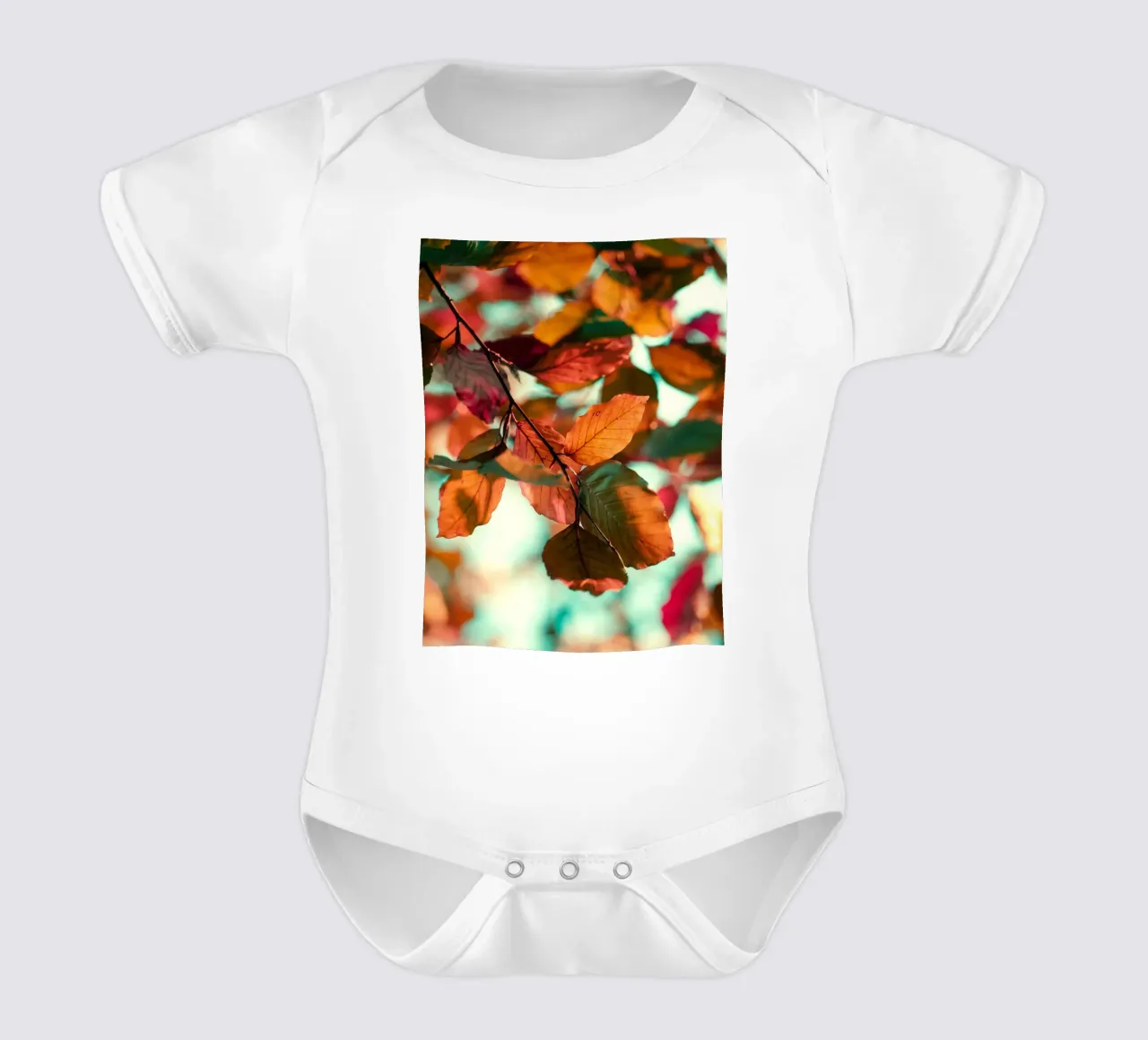 foglie d'autunno fogliame body neonato maniche corte da Earthly Visions