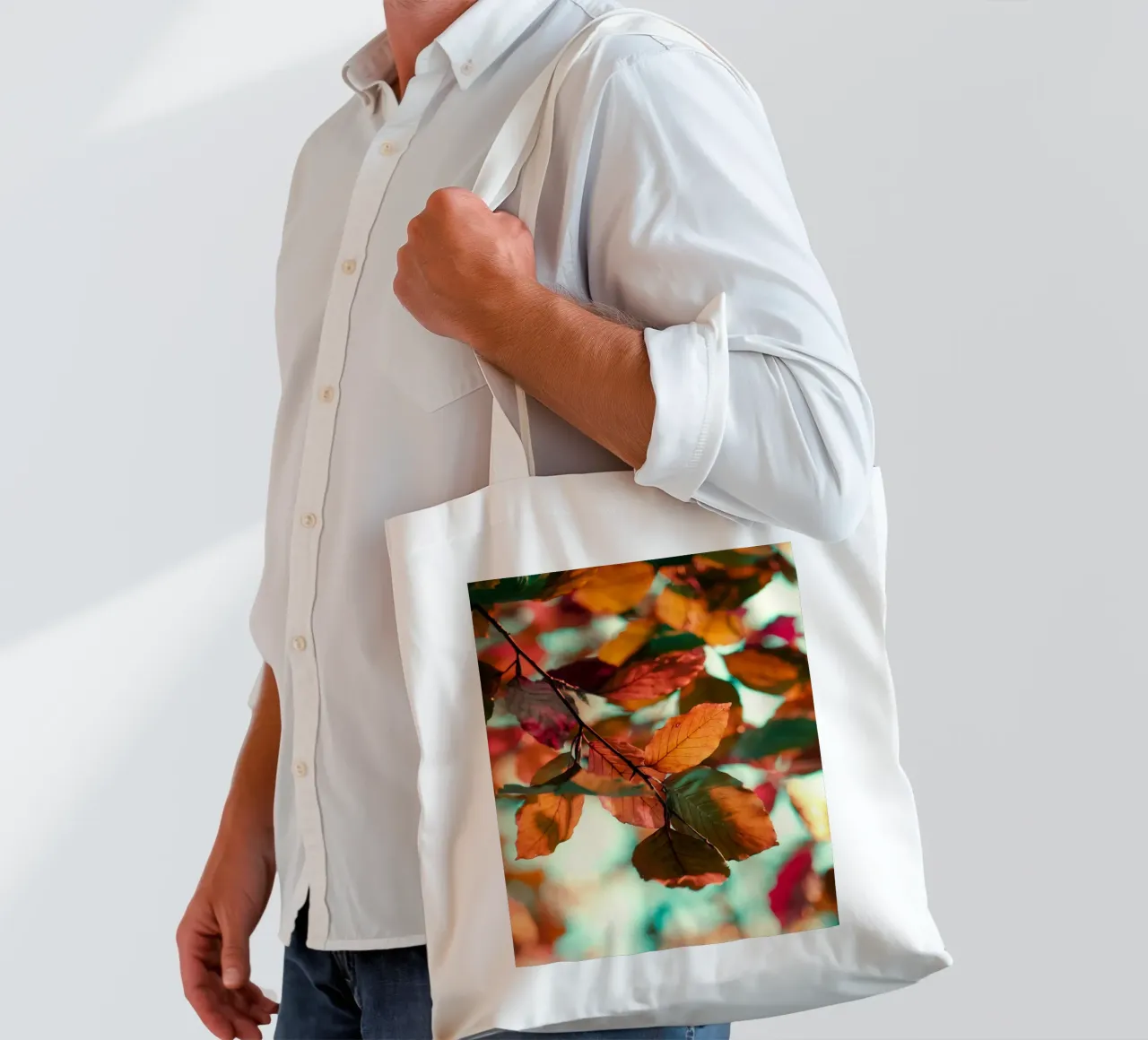 foglie d'autunno fogliame borsa in juta da Earthly Visions