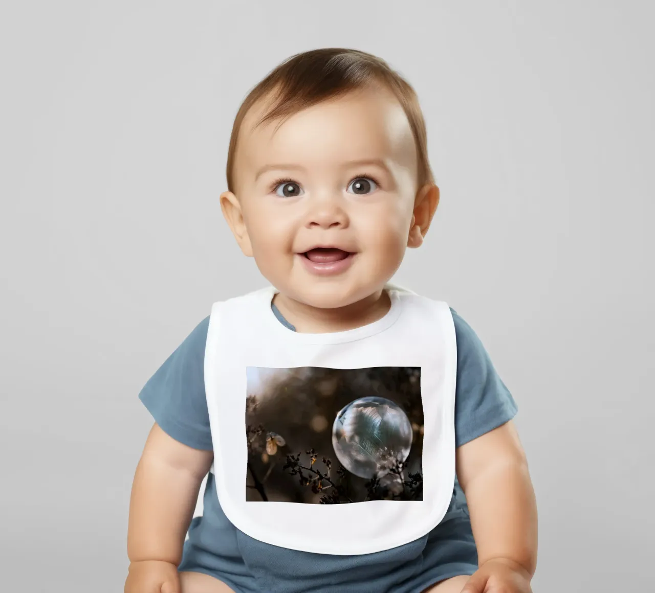 piume a bolle d'aria bavaglino da Earthly Visions
