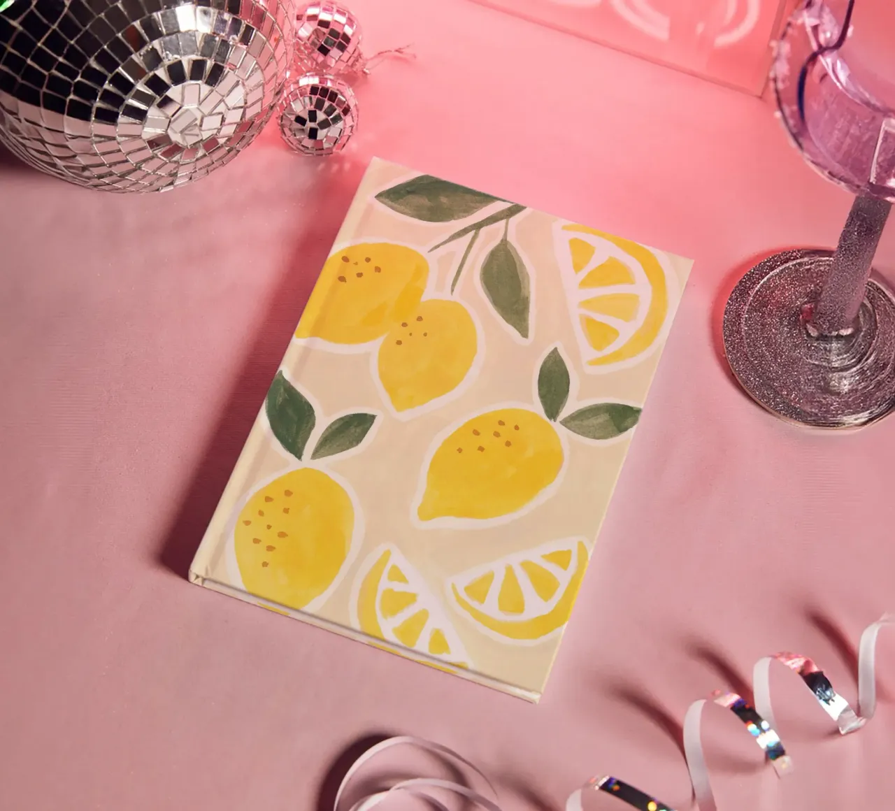 Sunny Lemons Print notebook by Neeraprint