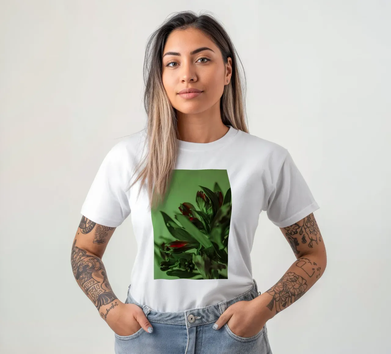 fiori foglie t-shirt da Earthly Visions