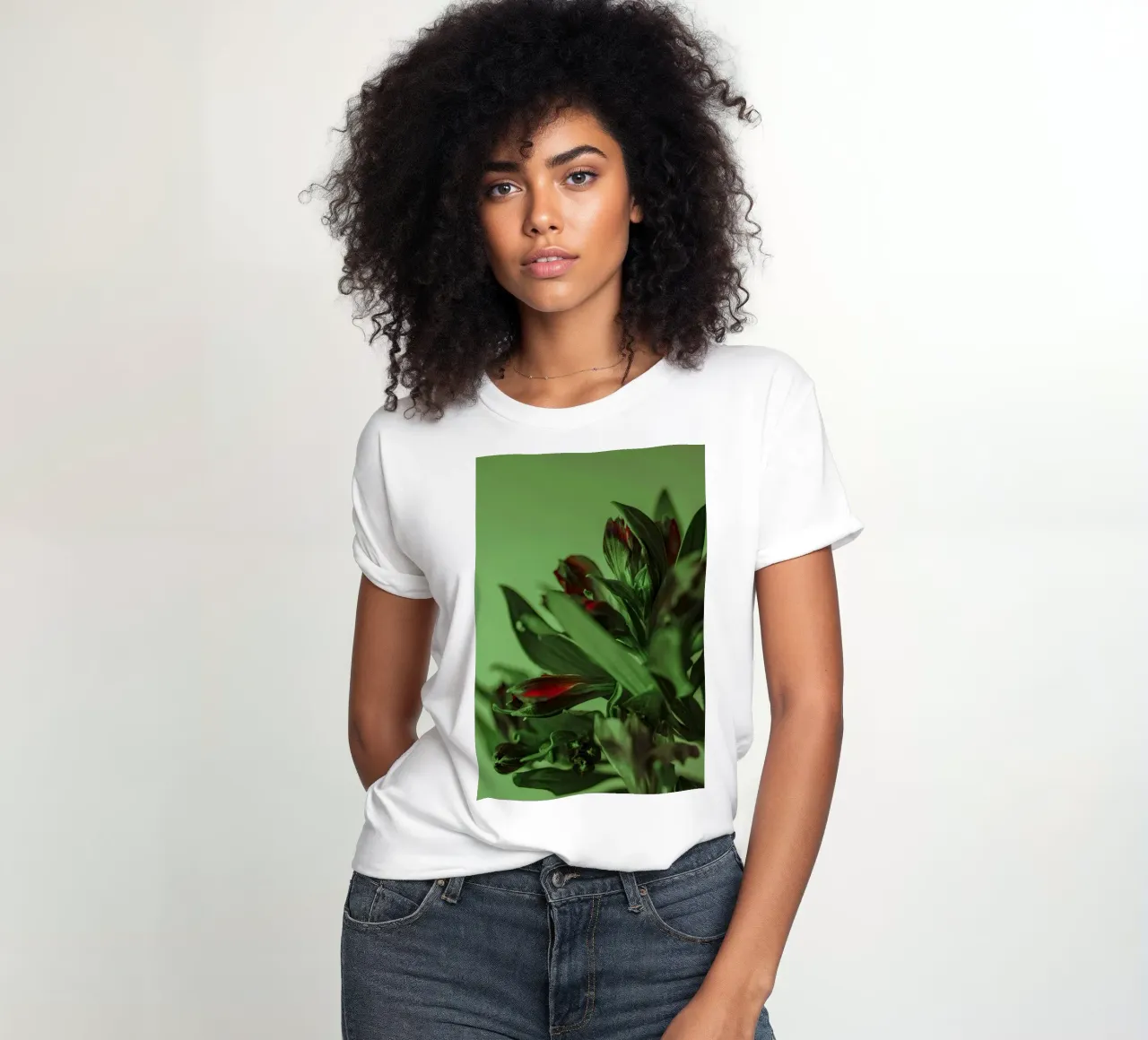 fleurs feuilles t-shirt ajusté pour femmes de Earthly Visions