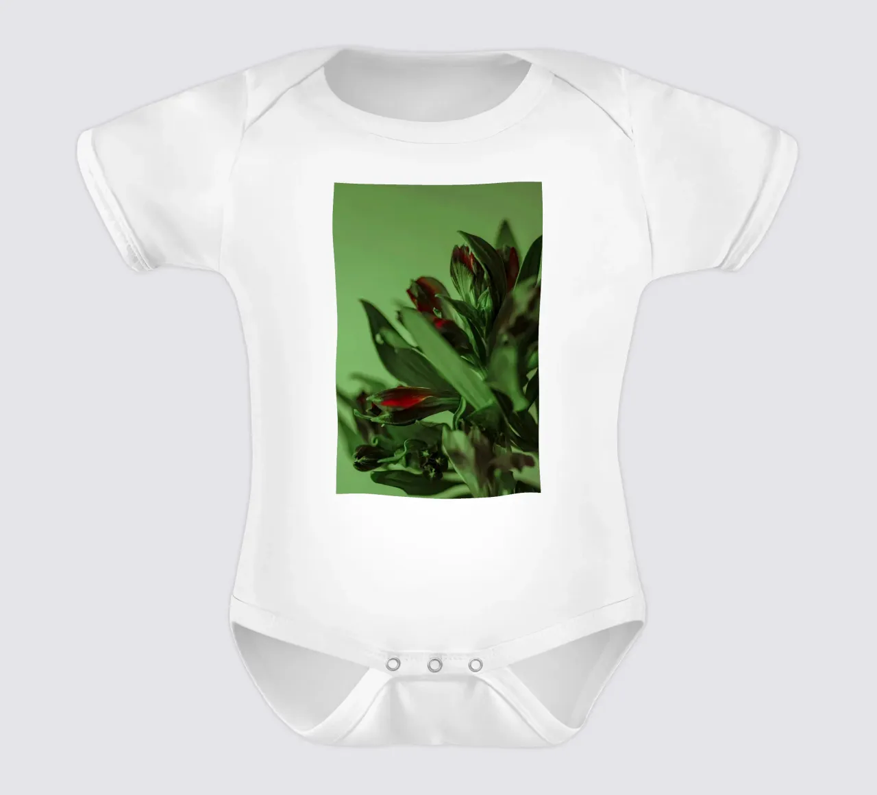 fiori foglie body neonato maniche corte da Earthly Visions