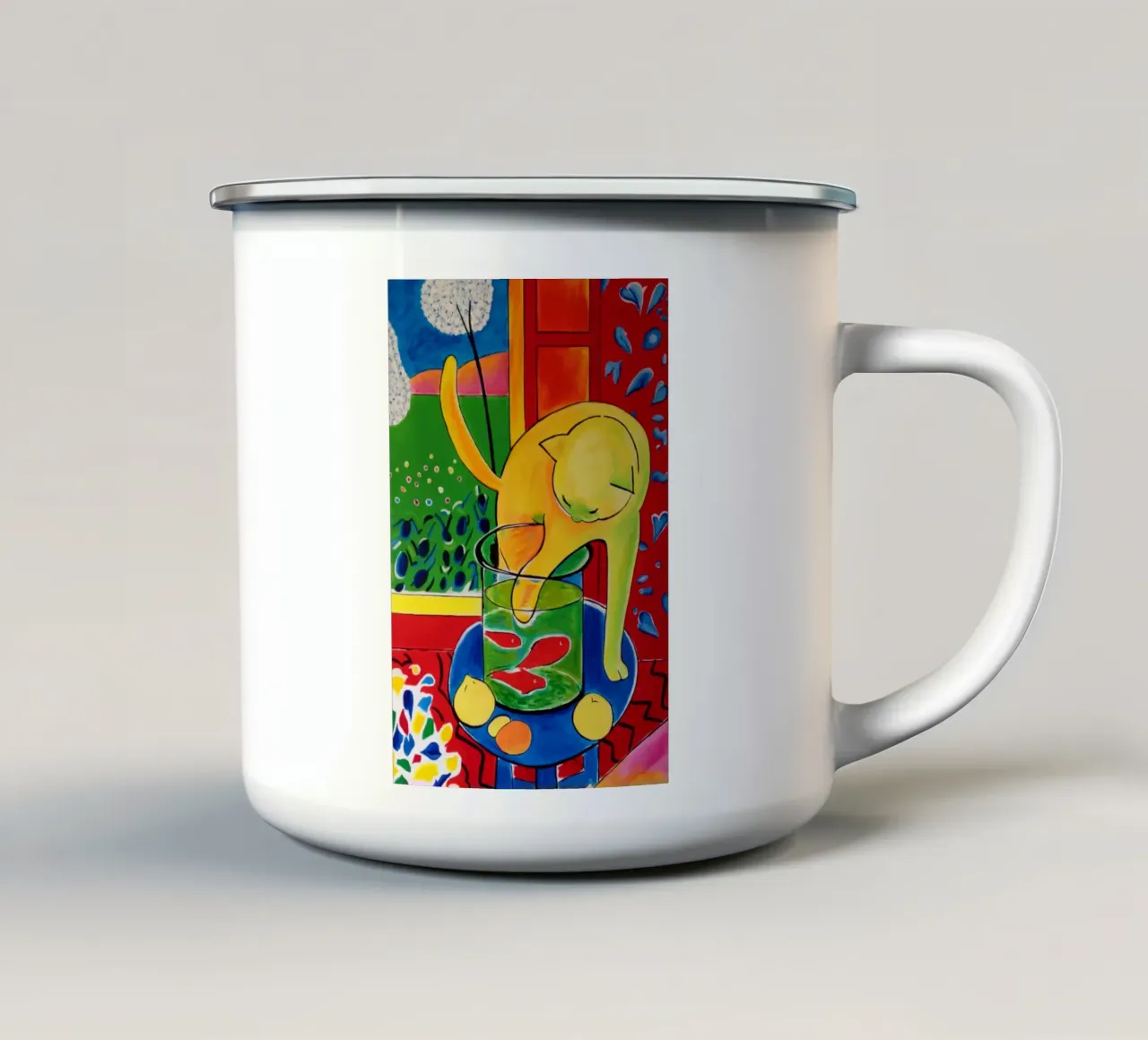 Henri Matisse - Gatto che gioca con il pesce tazza in smalto da DODOLAN STORE