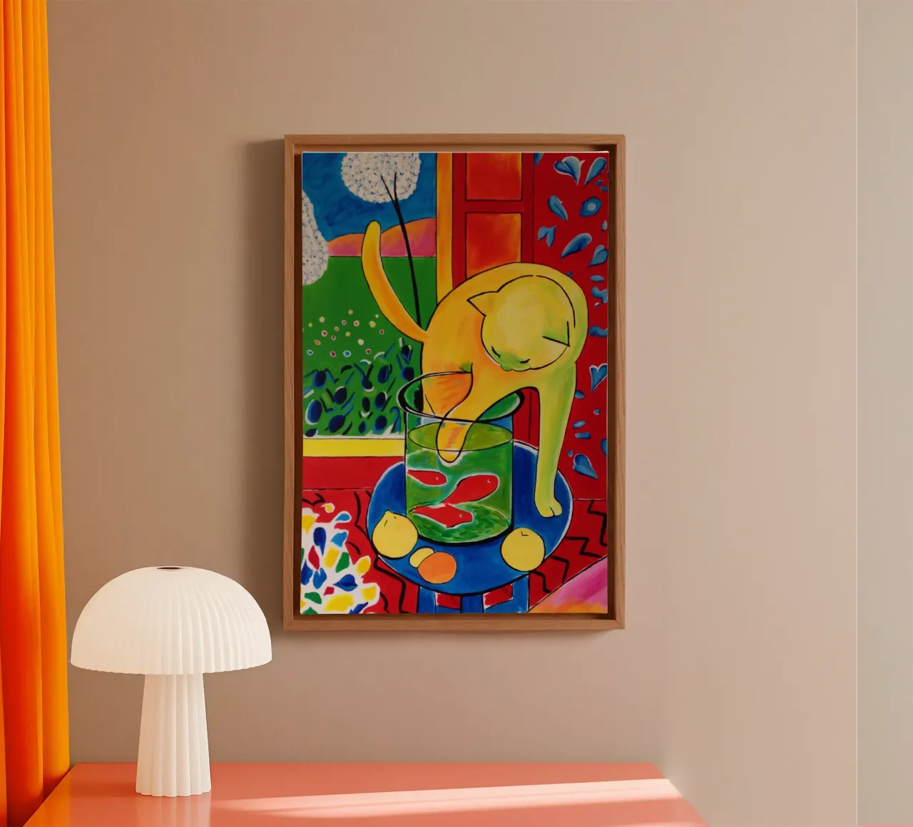 Henri Matisse - Kat met vis canvas met Baklijst van DODOLAN STORE