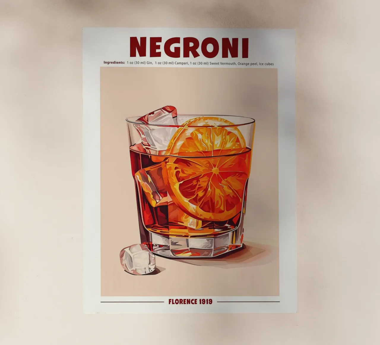 Negroni Firenze 1919 pellicola backlit da Neeraprint