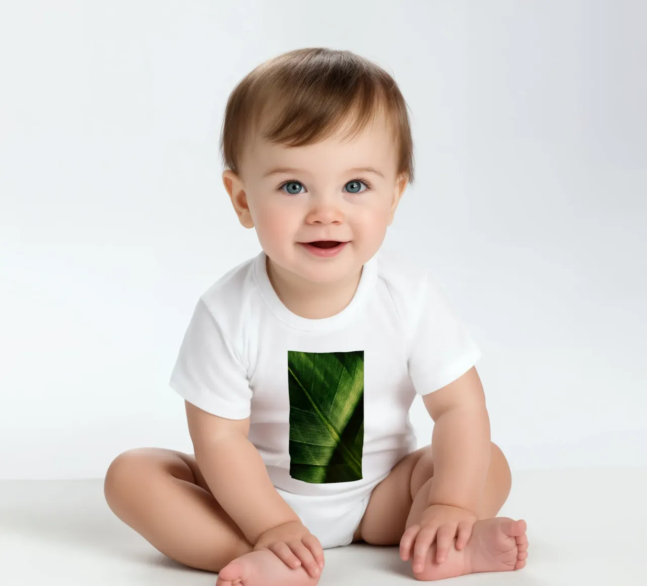 pianta fogliare body neonato maniche corte da Earthly Visions