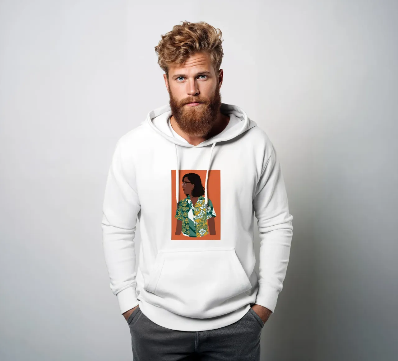 Contemplazione della camicia aviaria felpa con cappuccio da Bring Haven