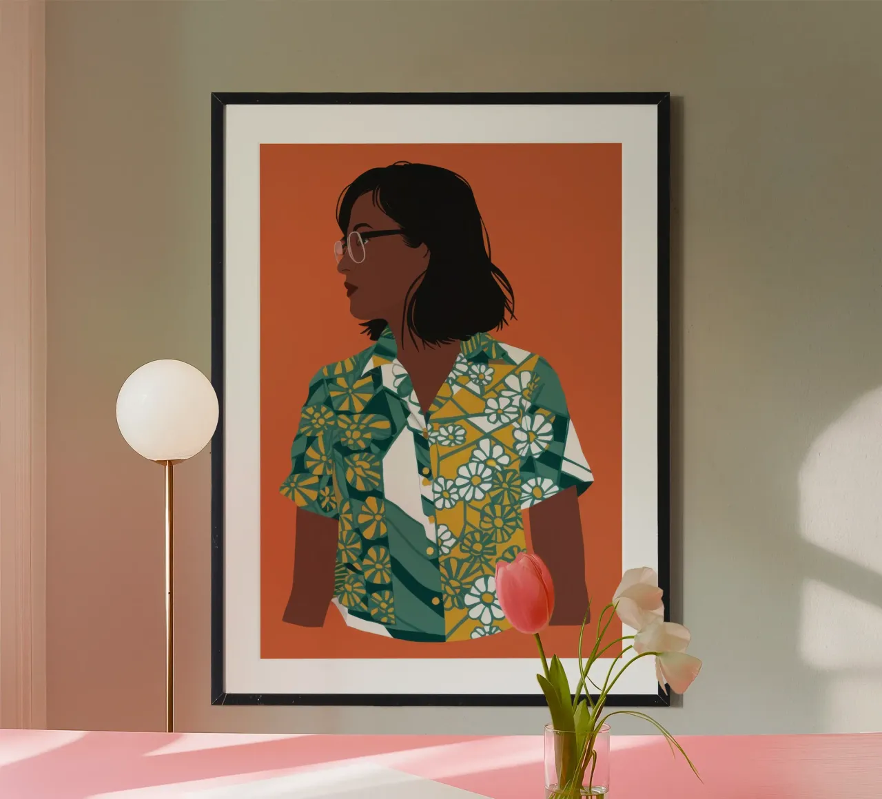 Contemplazione della camicia aviaria poster con telaio in legno da Bring Haven