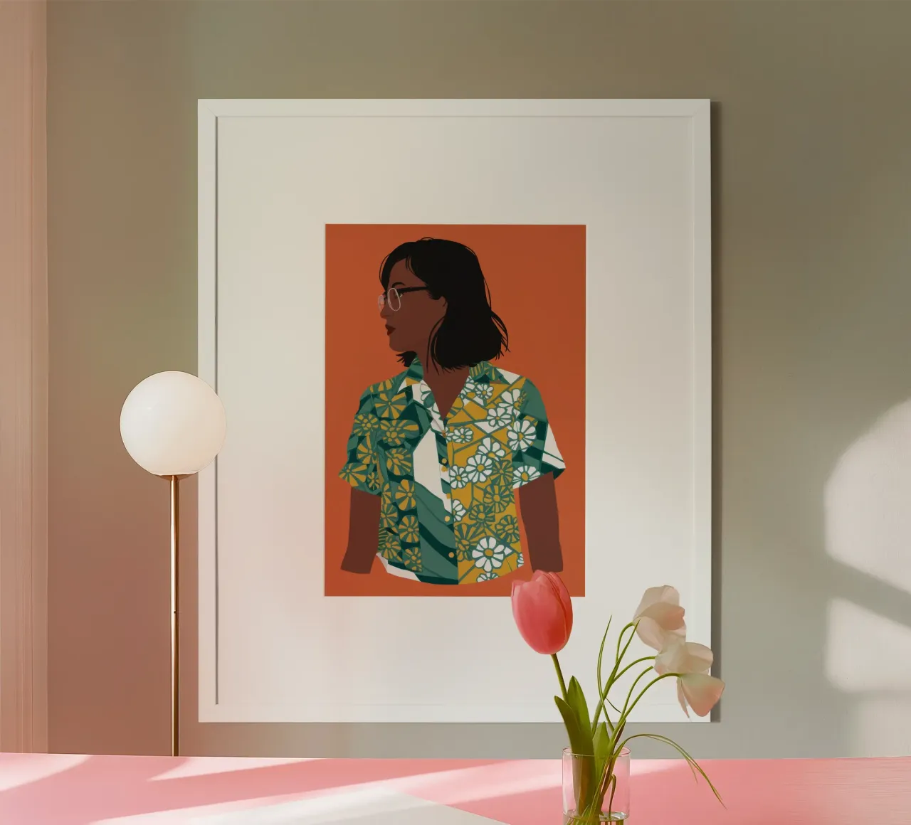 Contemplazione della camicia aviaria poster con telaio in legno da Bring Haven