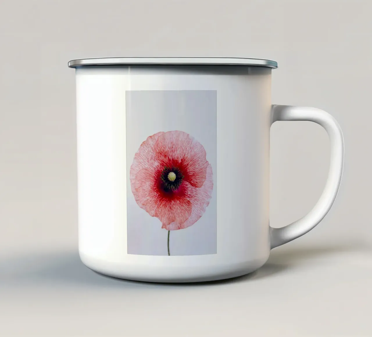 fiore di papavero tazza in smalto da Earthly Visions