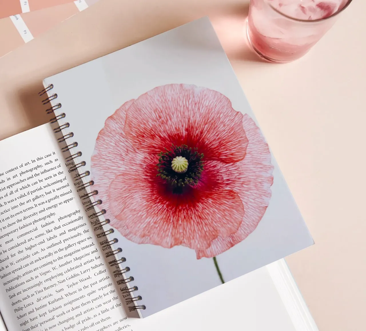 flower poppy spiral notebook by Earthly Visions