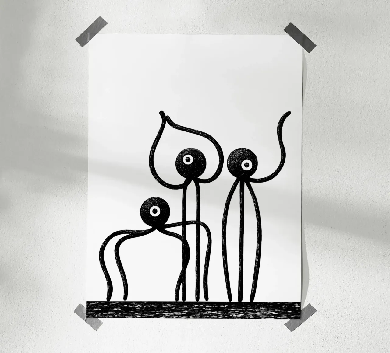 Bobbins! poster con telaio in legno da Richard Hood
