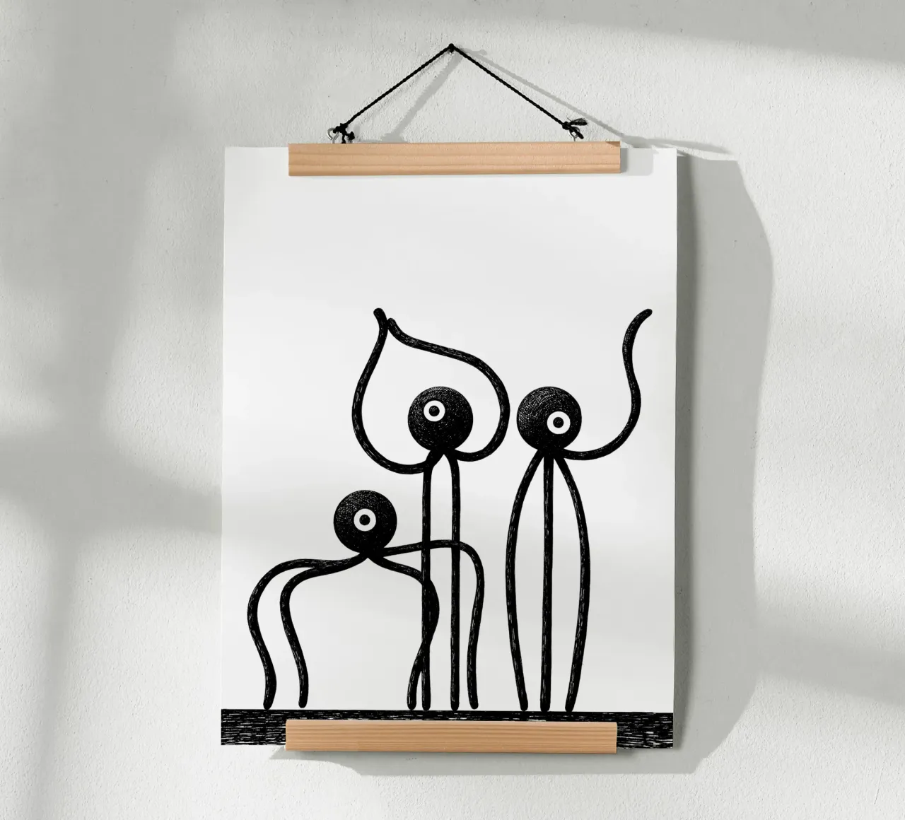 Bobbins! poster con telaio in legno da Richard Hood