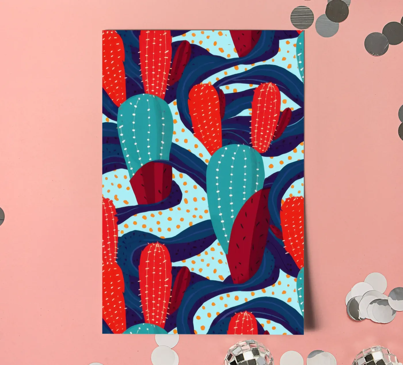Cactus Pattern Play sticker sheet by Bring Haven