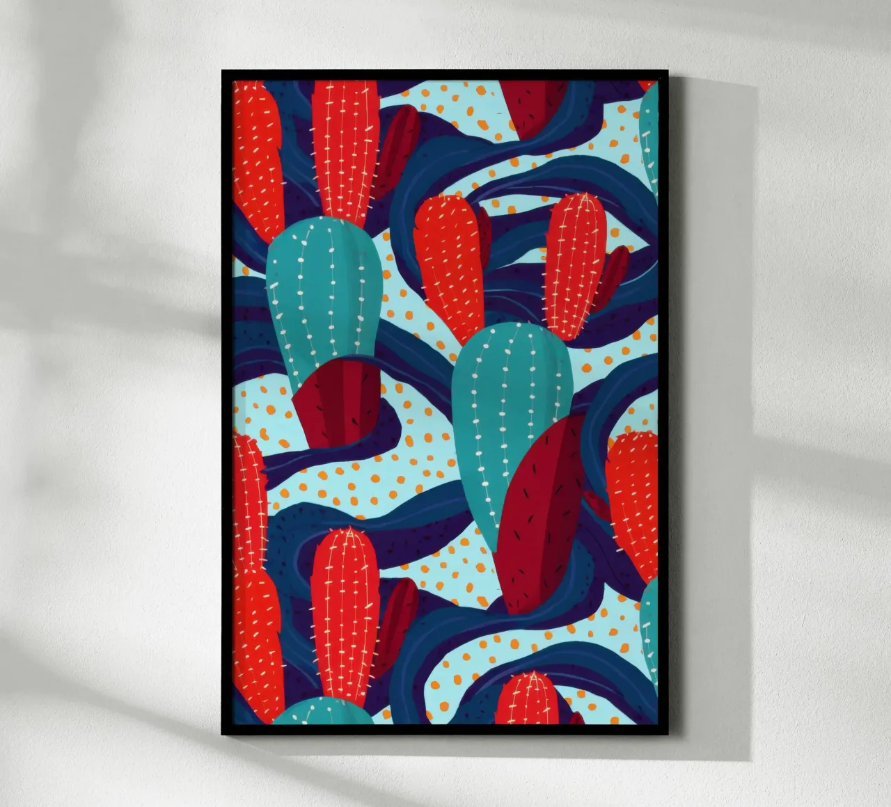 Cactus Pattern Play poster con marco de plástico de Bring Haven