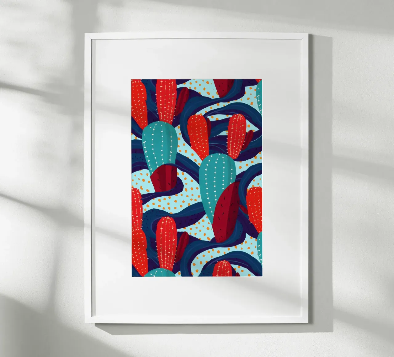 Cactus Pattern Play poster con marco de plástico de Bring Haven
