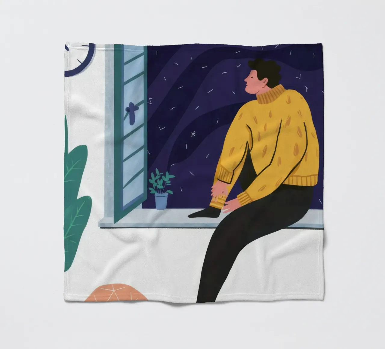 Solitude de la nuit fenêtrée plaid polaire de Bring Haven