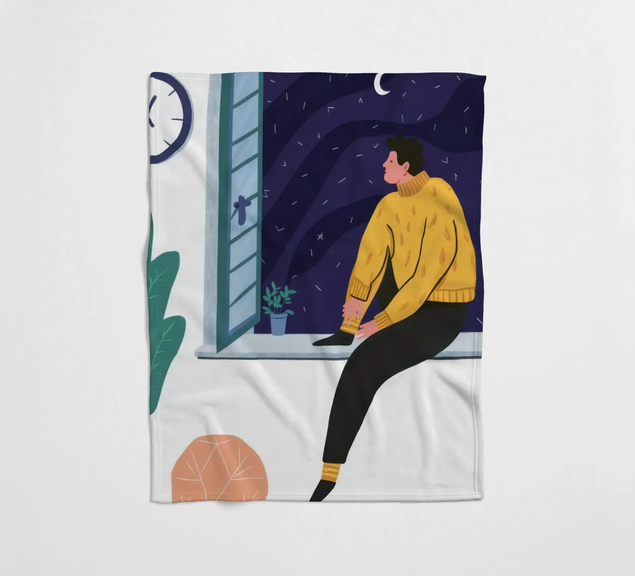 Solitude de la nuit fenêtrée plaid polaire de Bring Haven
