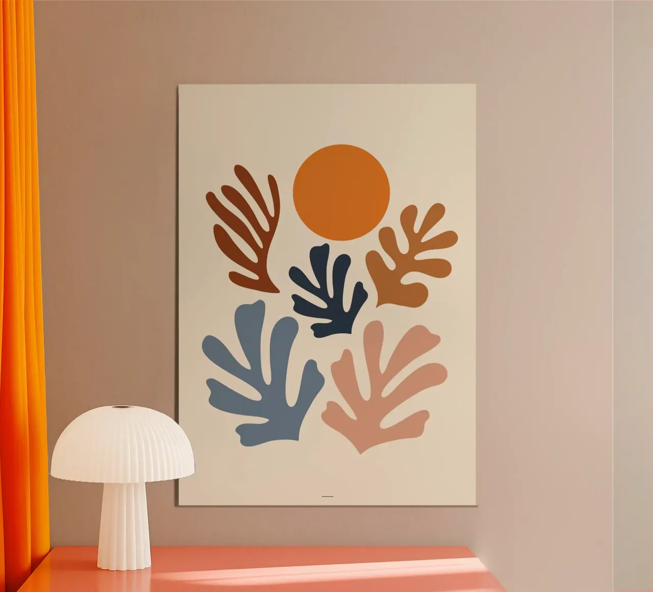 Henri Matisse - Foglia poster con telaio in alluminio da DODOLAN STORE