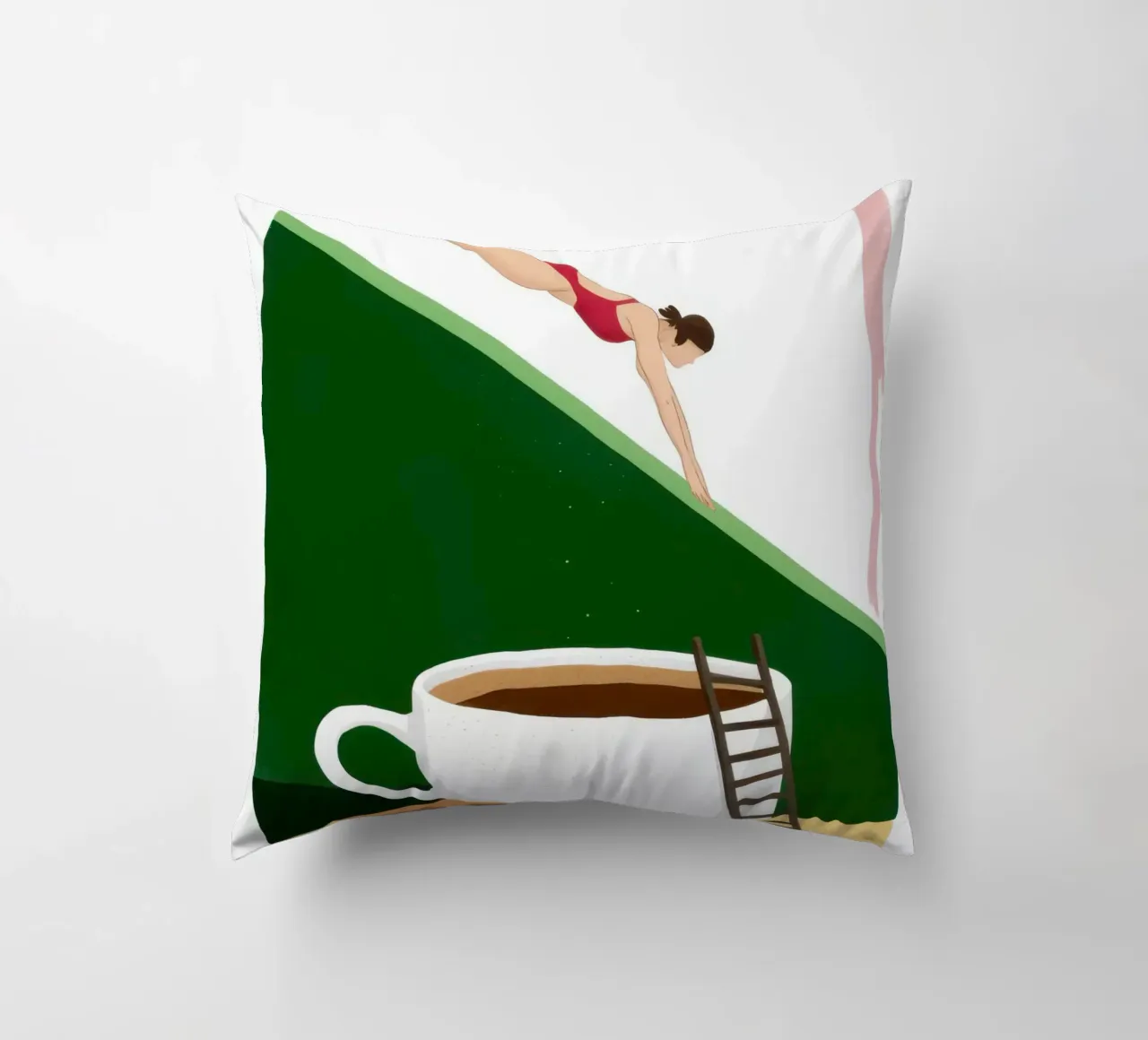 Immersione nella caffeina Surrealismo cuscino da Bring Haven