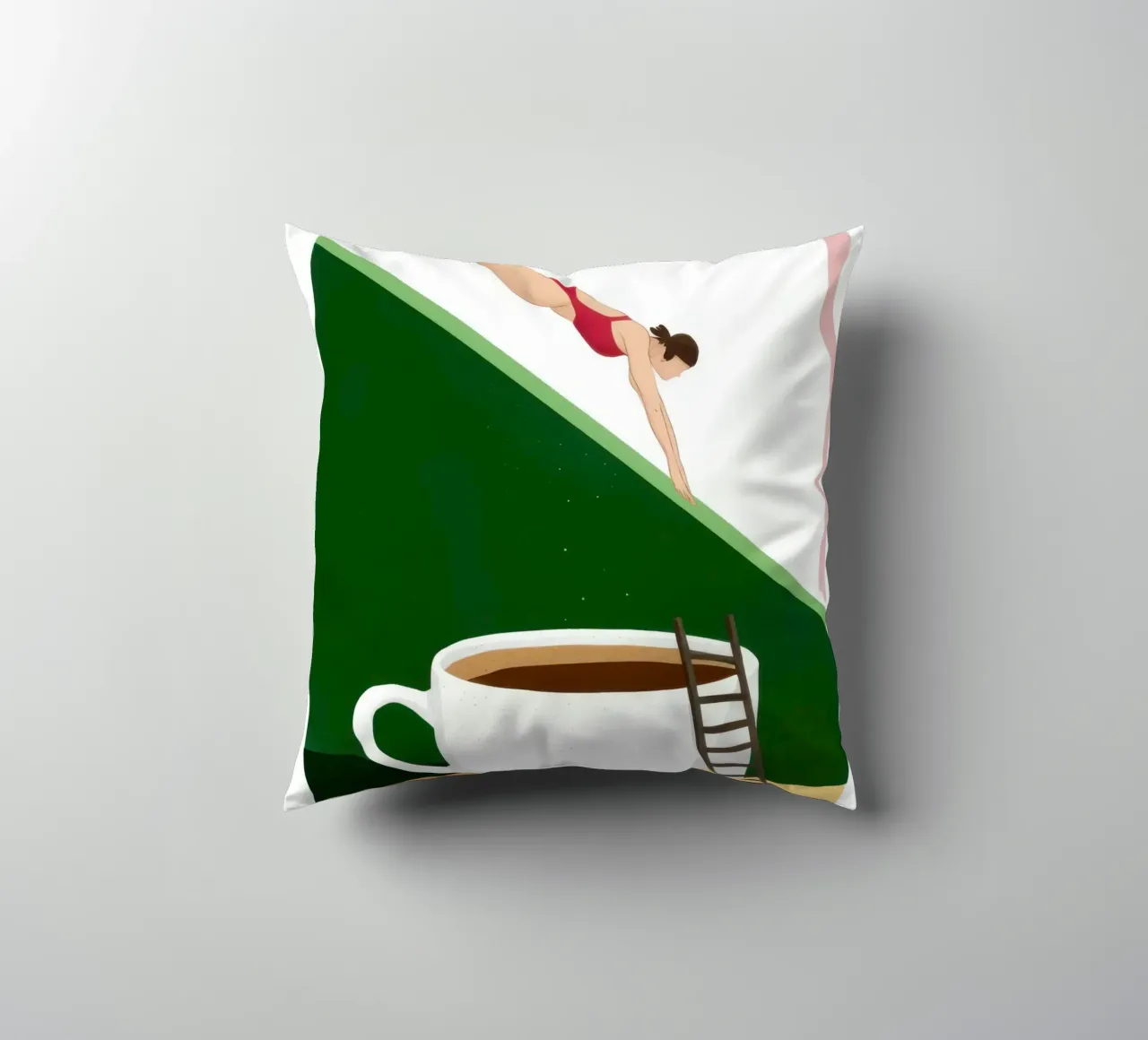 Immersione nella caffeina Surrealismo cuscino da Bring Haven