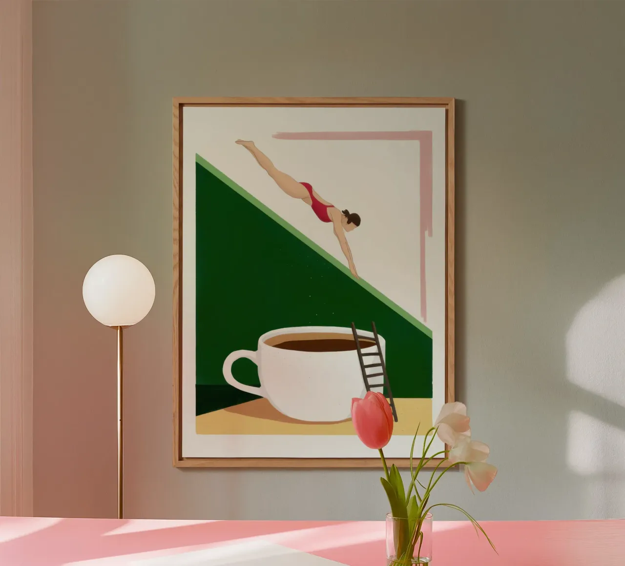 Immersione nella caffeina Surrealismo alluminio dibond da Bring Haven