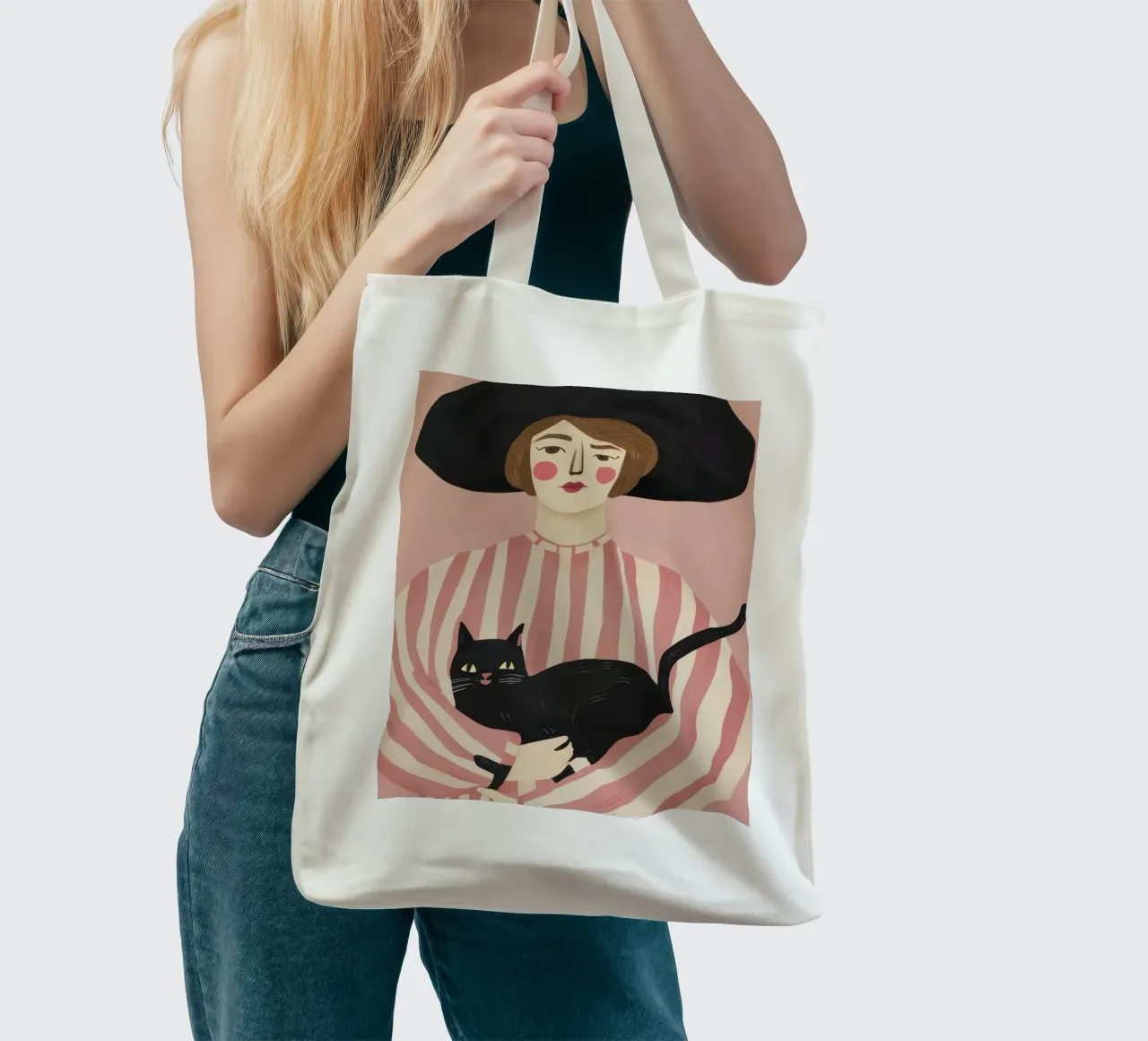 Noir Cat Muse tote bag by Bring Haven