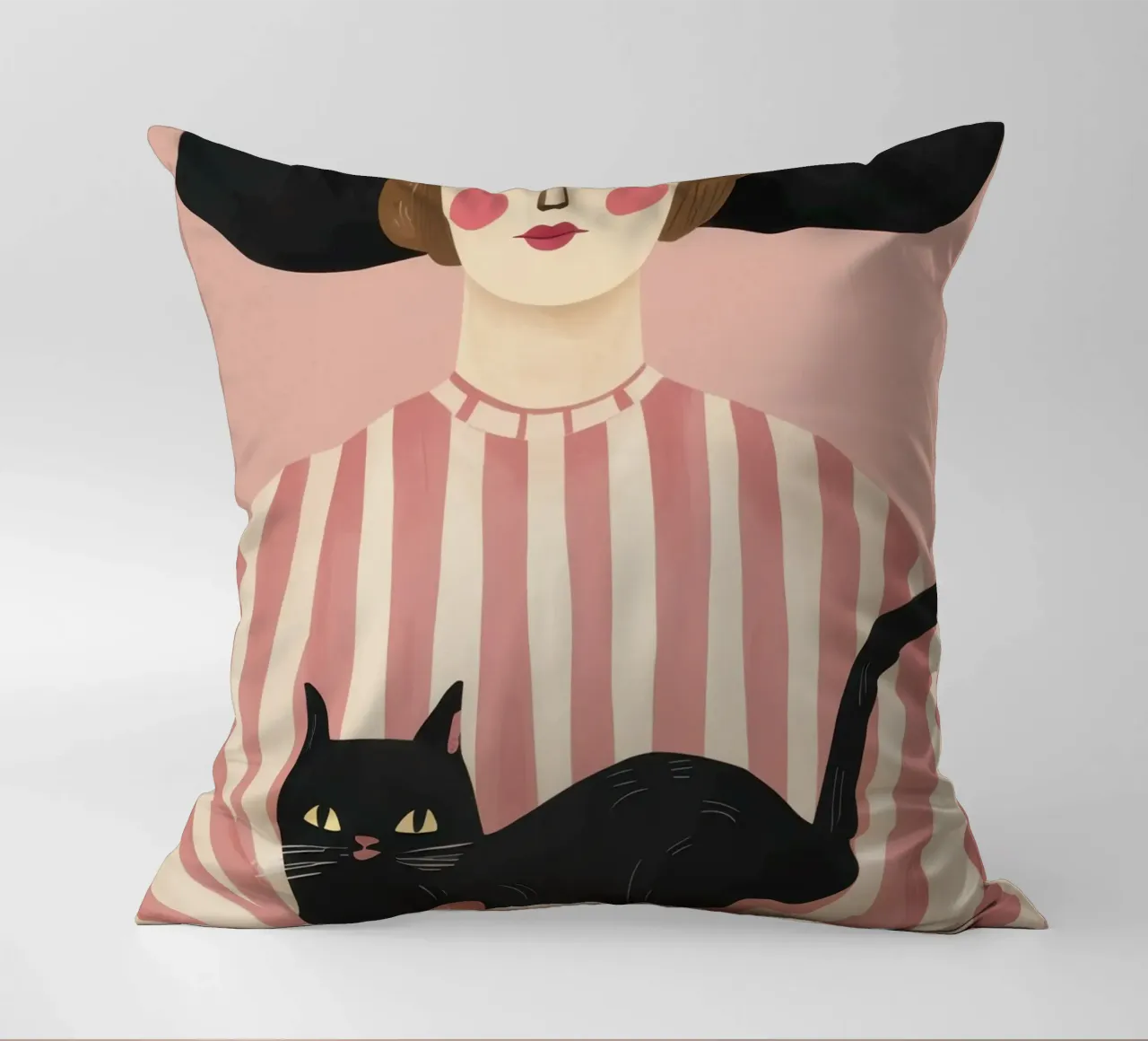 Gatto Noir Muse cuscino da Bring Haven