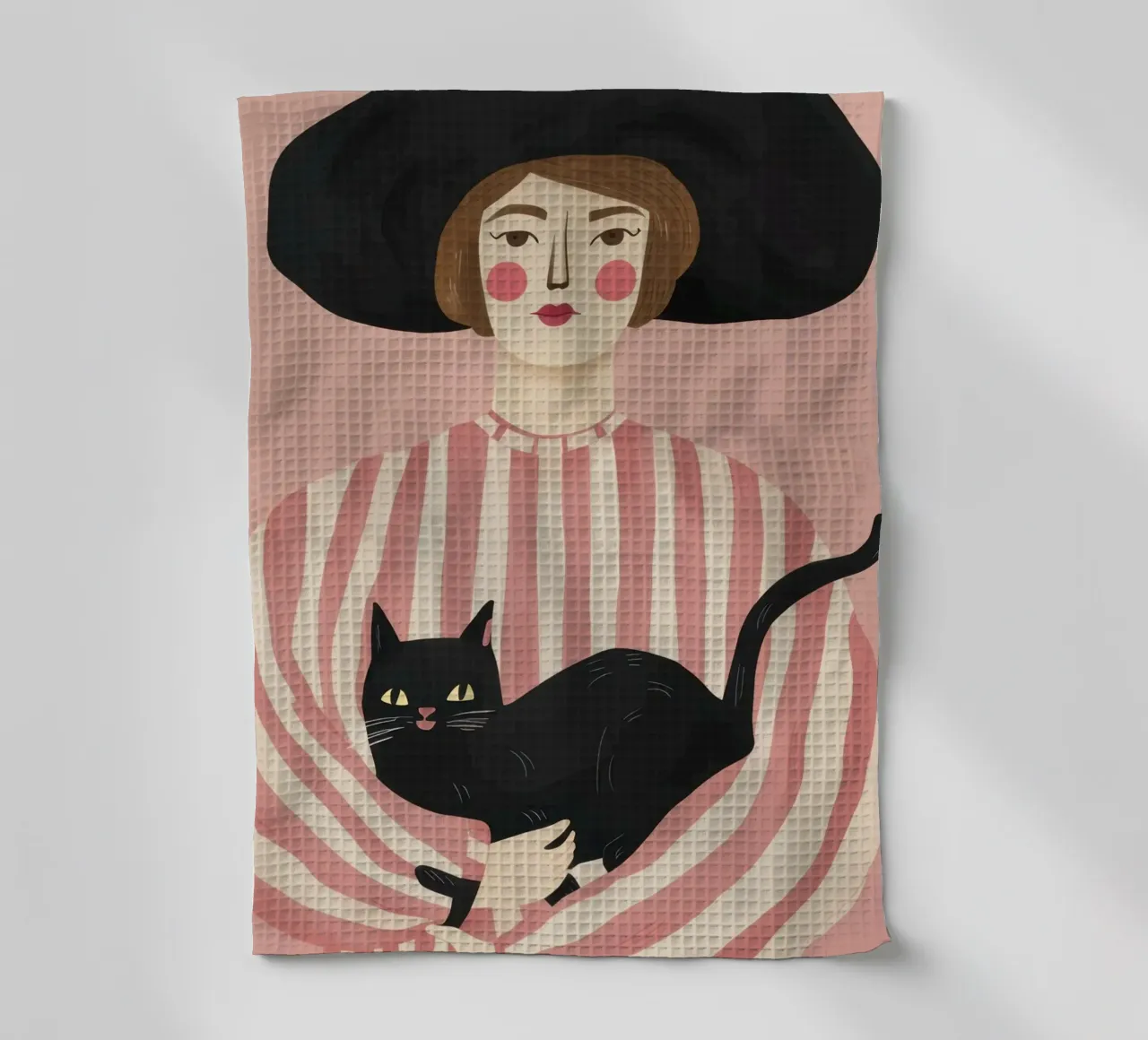 Gatto Noir Muse canovaccio da cucina da Bring Haven