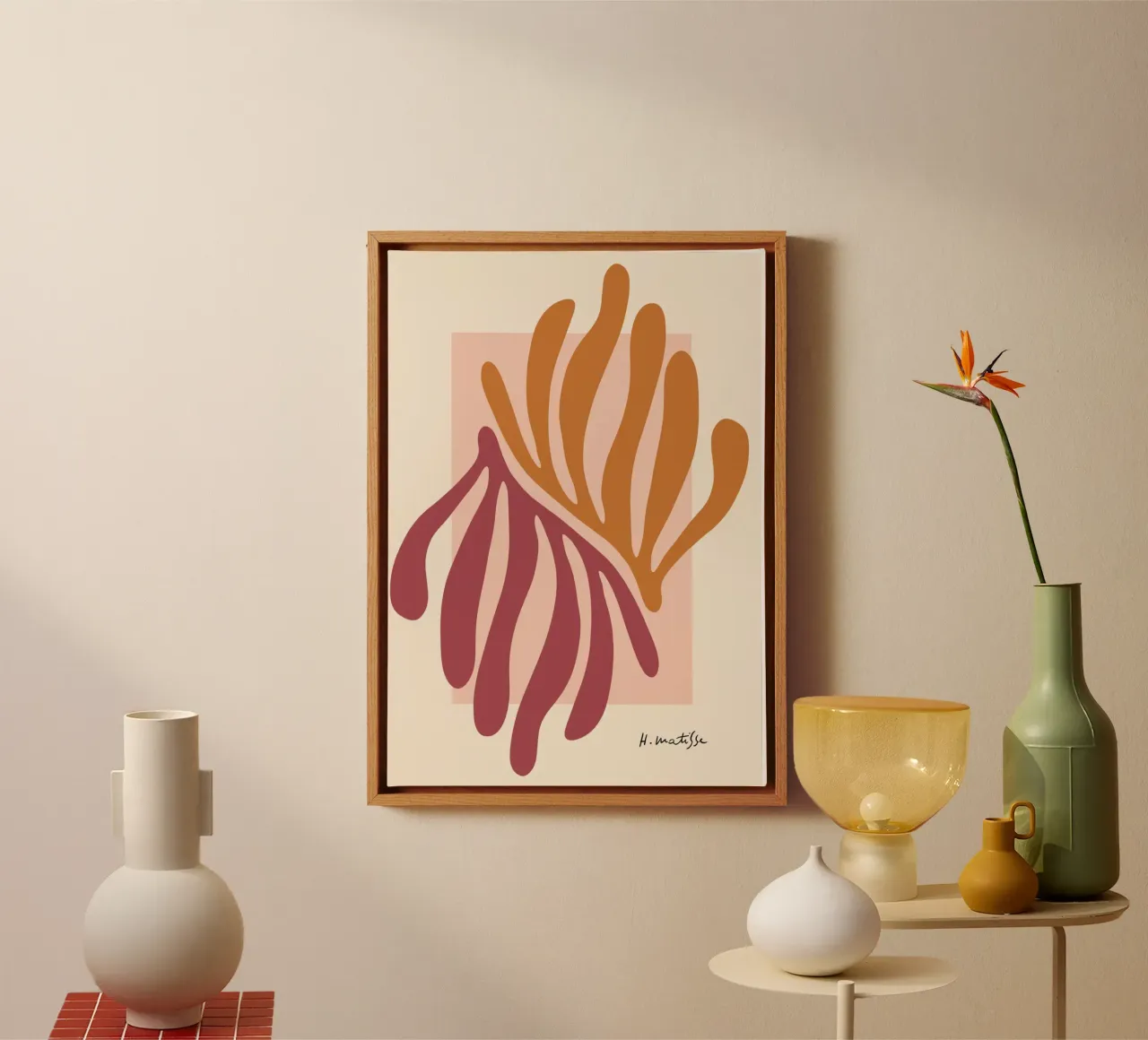 Henri Matisse - De bladmagie canvas met Baklijst van DODOLAN STORE