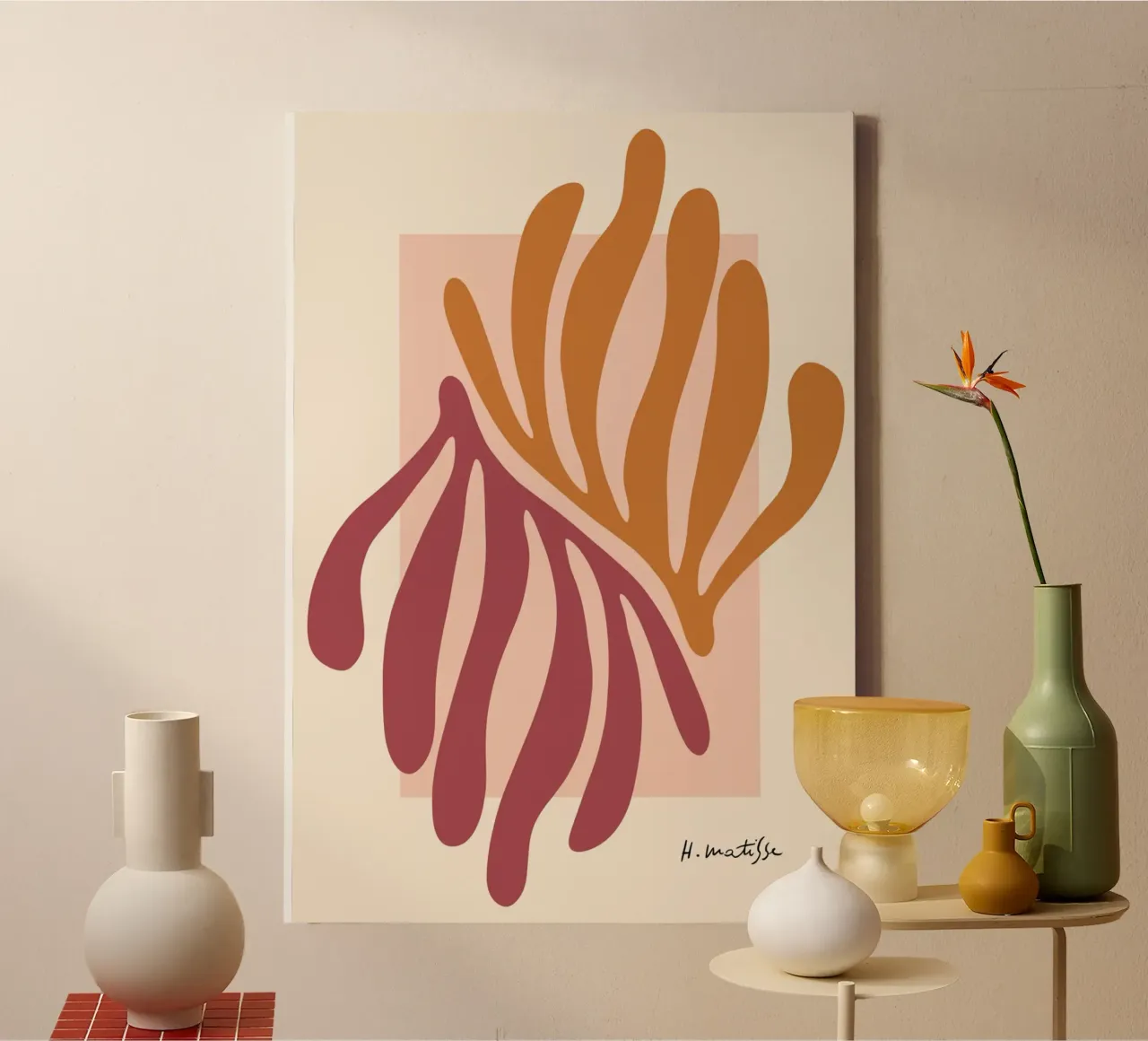 Henri Matisse - De bladmagie canvas met Baklijst van DODOLAN STORE
