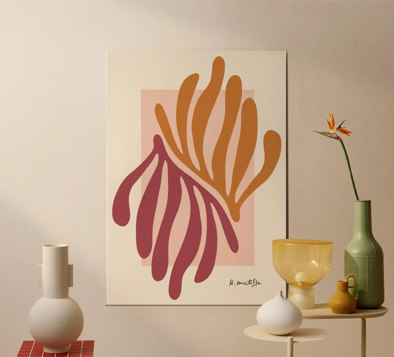 Henri Matisse - La magia delle foglie poster con telaio in alluminio da DODOLAN STORE