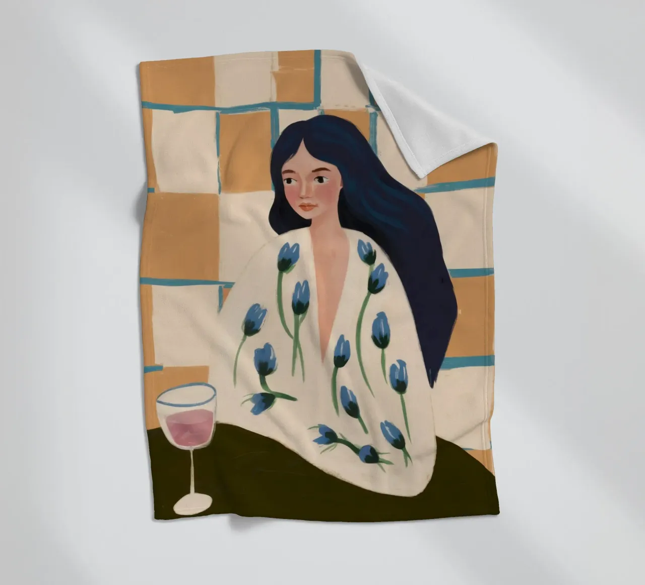 Contemplazione sul vino a scacchi coperta in pile da Bring Haven