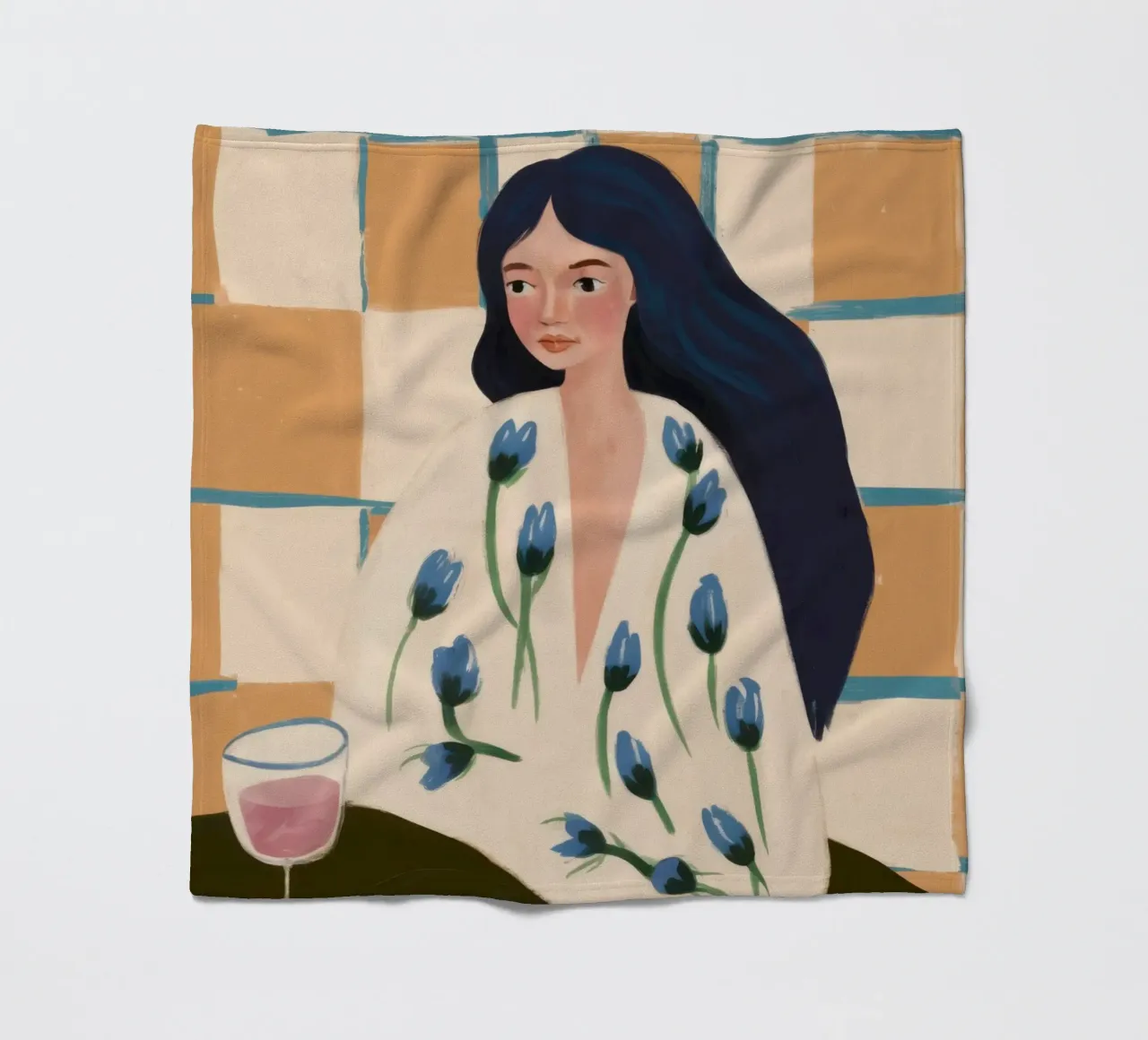 Contemplazione sul vino a scacchi coperta in pile da Bring Haven
