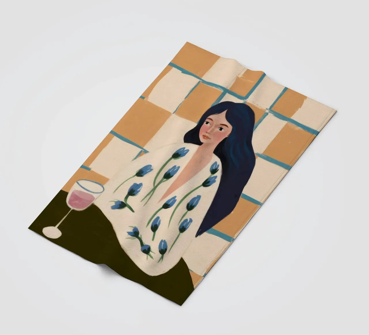 Contemplazione sul vino a scacchi coperta in pile da Bring Haven