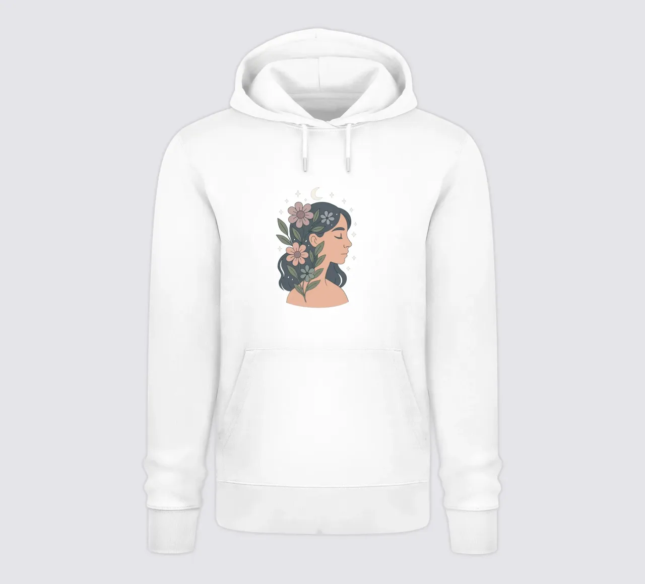 Eleganza floreale - Donna con corona di fiori felpa con cappuccio da Kiroiharu