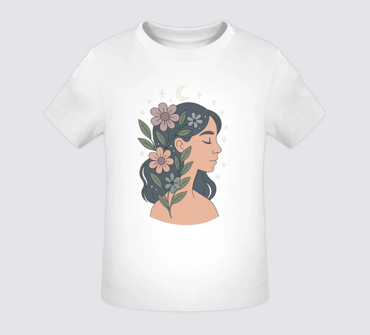 Eleganza floreale - Donna con corona di fiori maglietta neonato da Kiroiharu
