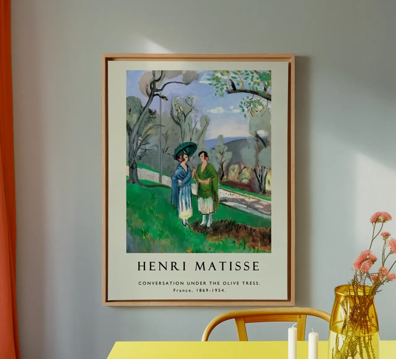 Henri Matisse - Parapluvrouw canvas met Baklijst van DODOLAN STORE