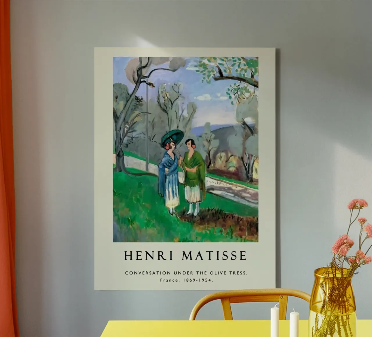 Henri Matisse - Parapluvrouw canvas met Baklijst van DODOLAN STORE