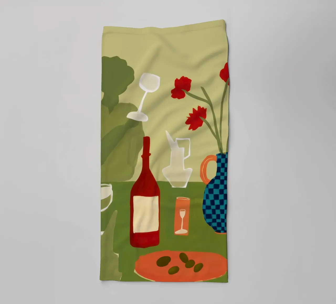 Abstract Poppy Rendezvous towel by Bring Haven