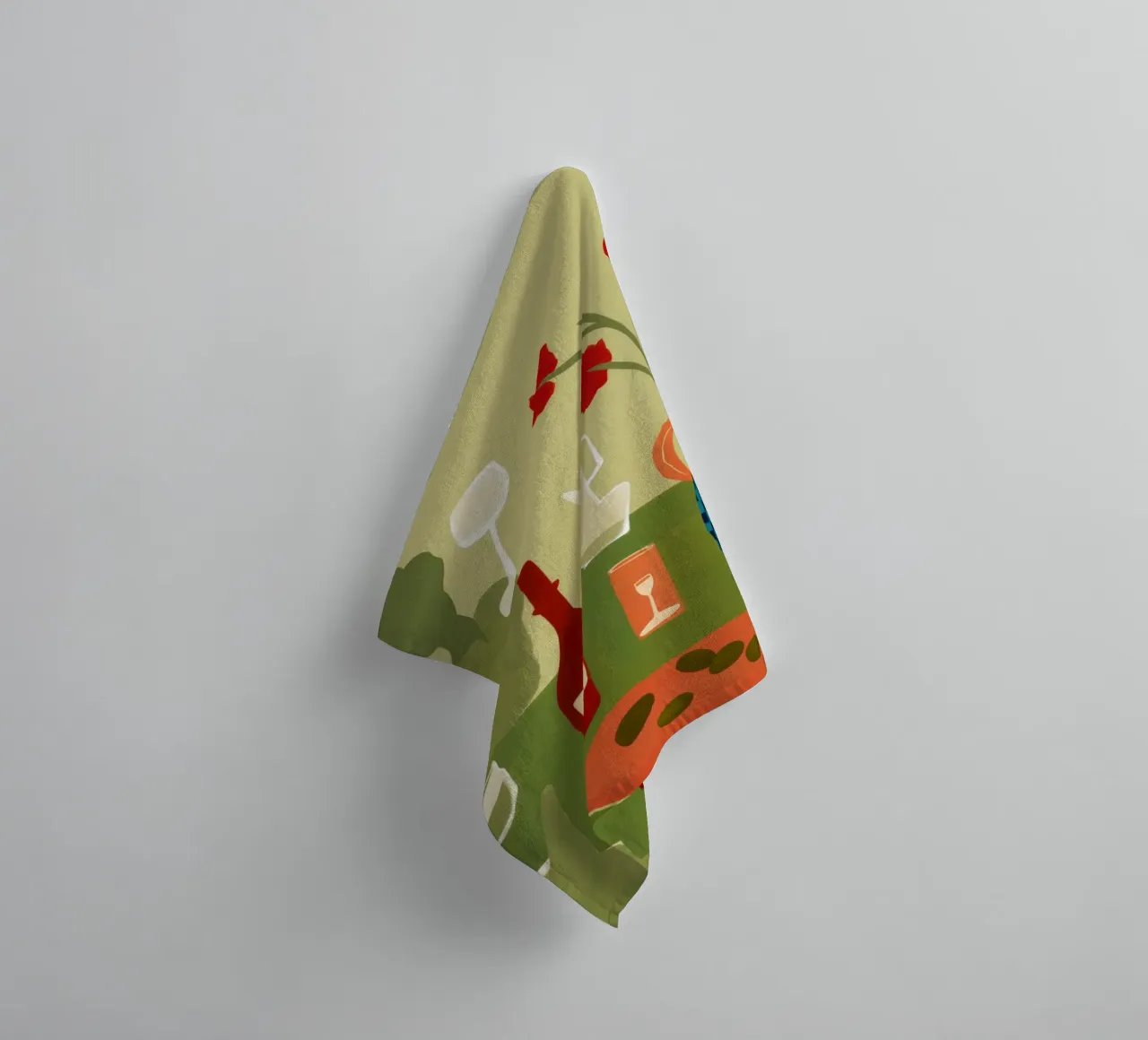 Abstract Poppy Rendezvous towel by Bring Haven