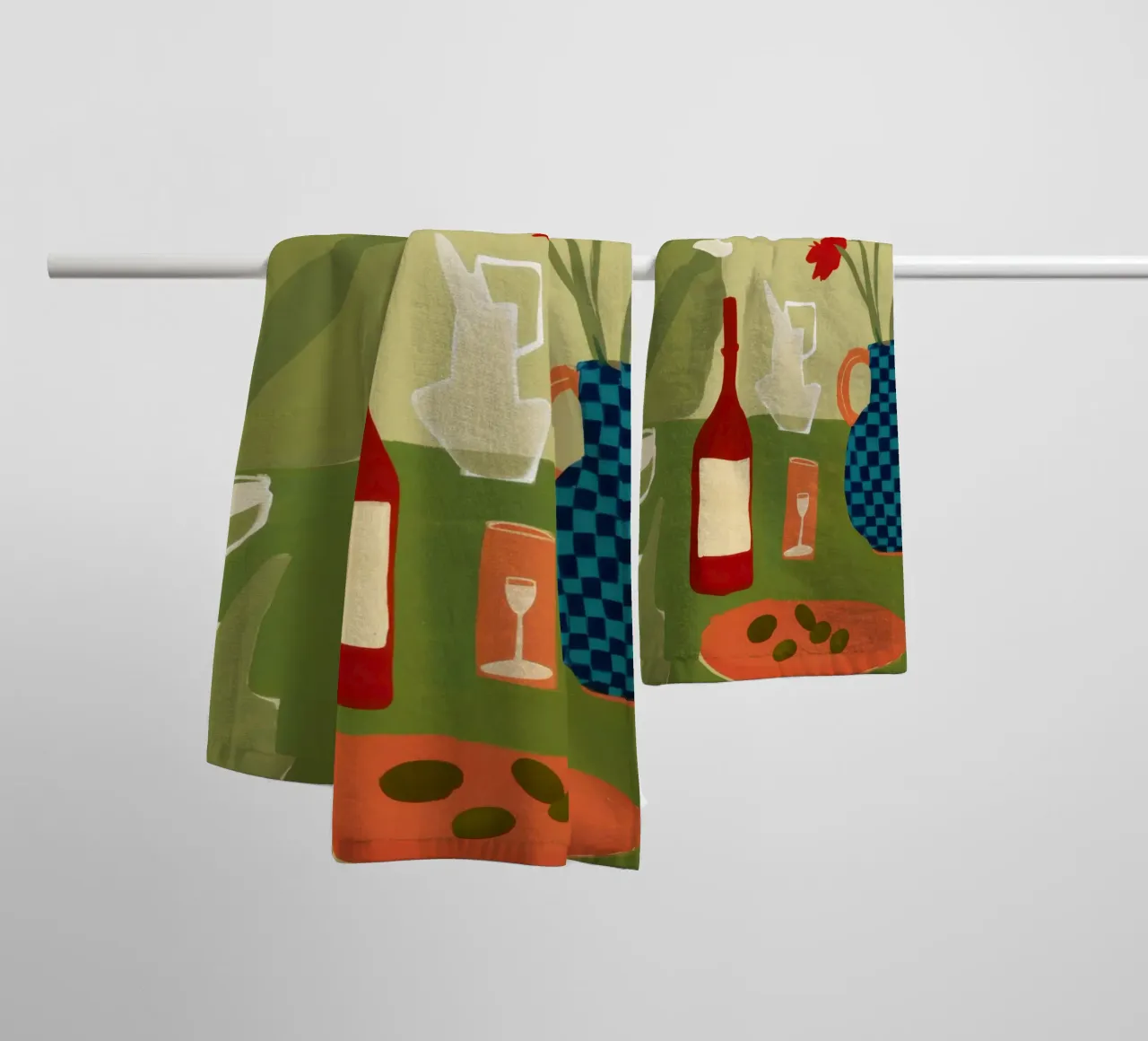 Abstract Poppy Rendezvous towel by Bring Haven
