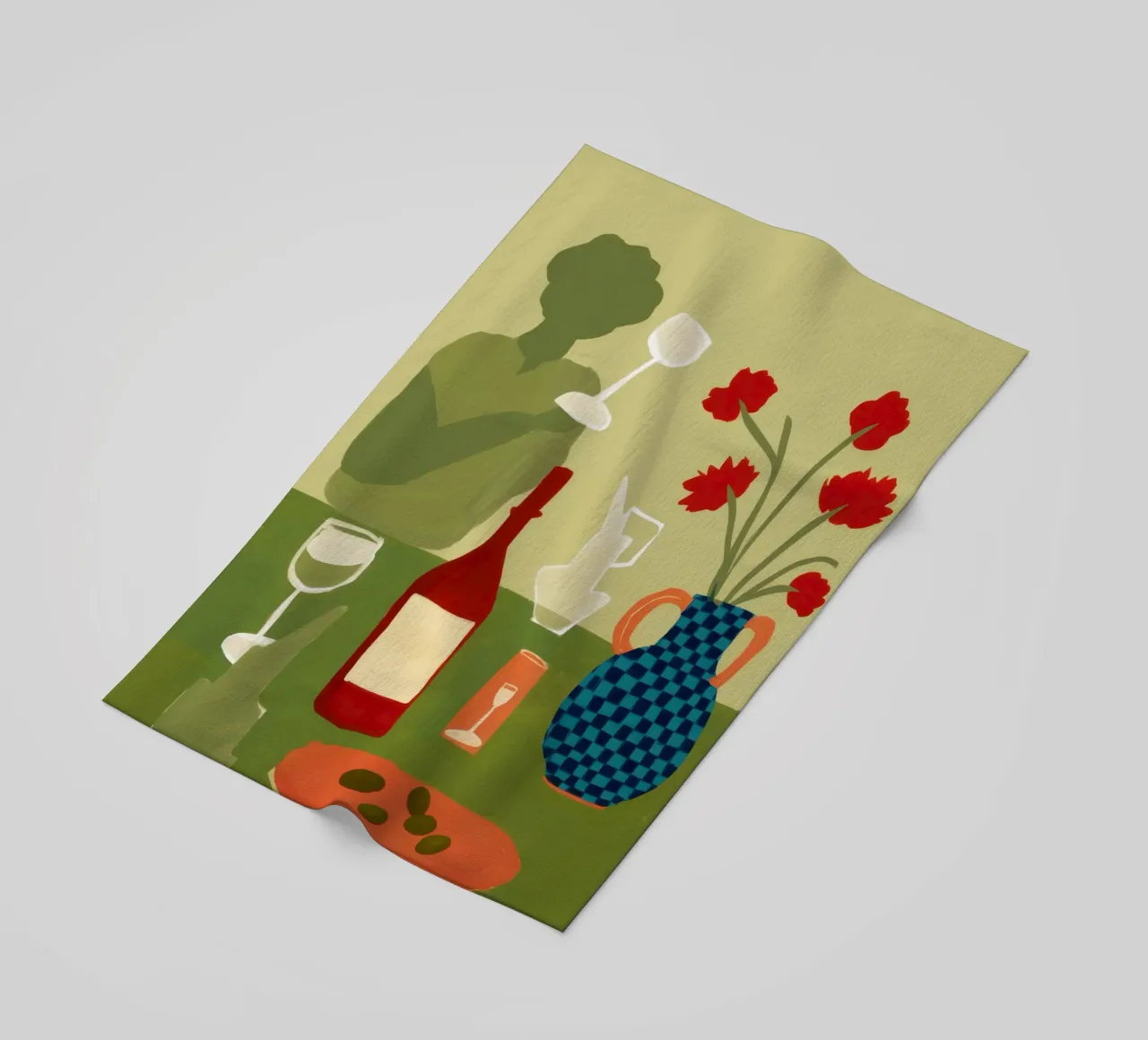 Rendez-vous abstrait du coquelicot serviette de plage de Bring Haven