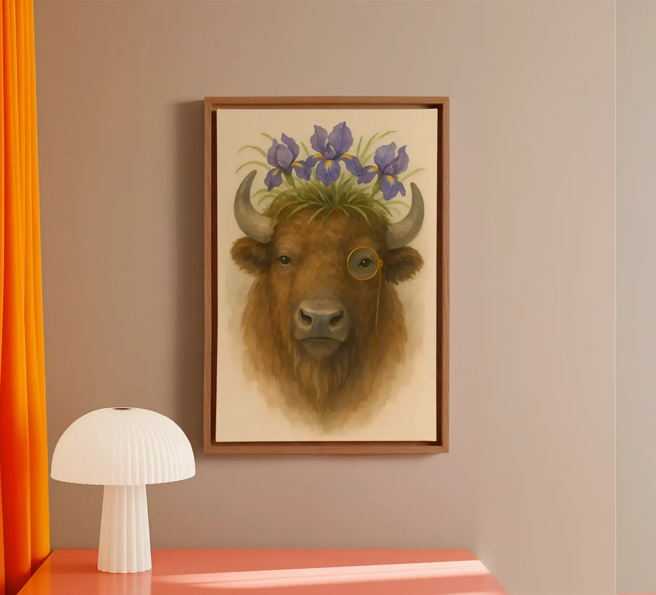 Il nobile bisonte di Iris Hill tela con Cornice a cassetta da Graceful Desine