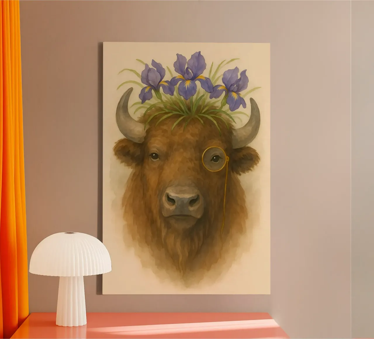 Il nobile bisonte di Iris Hill tela con Cornice a cassetta da Graceful Desine